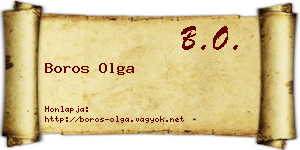 Boros Olga névjegykártya